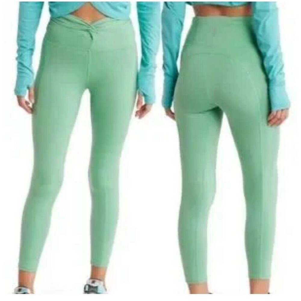 Free people movement leggings breathe deeper washed jade‎ green Size S